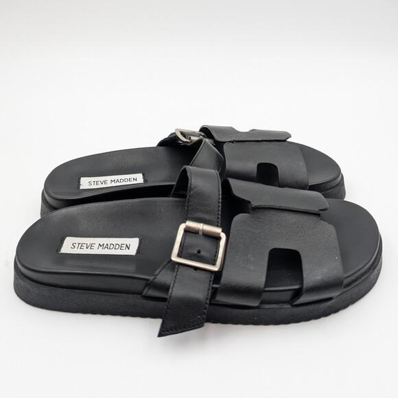 Steve Madden Mayhem Slide Sandal Open Toe Women's Black Size US8.5 EU39 - Picture 4 of 12
